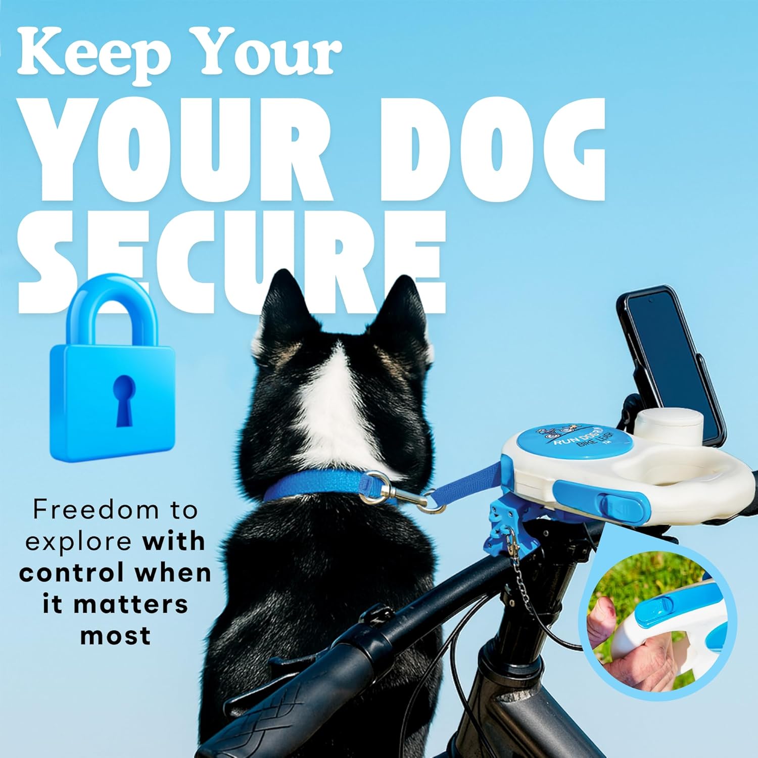 Handlebar Dog Bike Leash, 16 Ft Retractable Dog Leash for Cycling or Walking